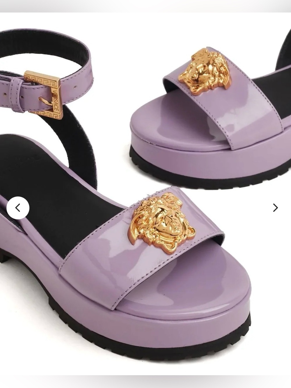 Versace Kids Medusa Platform Sandals Purple Gold EU 33 us 2 Designer Shoes